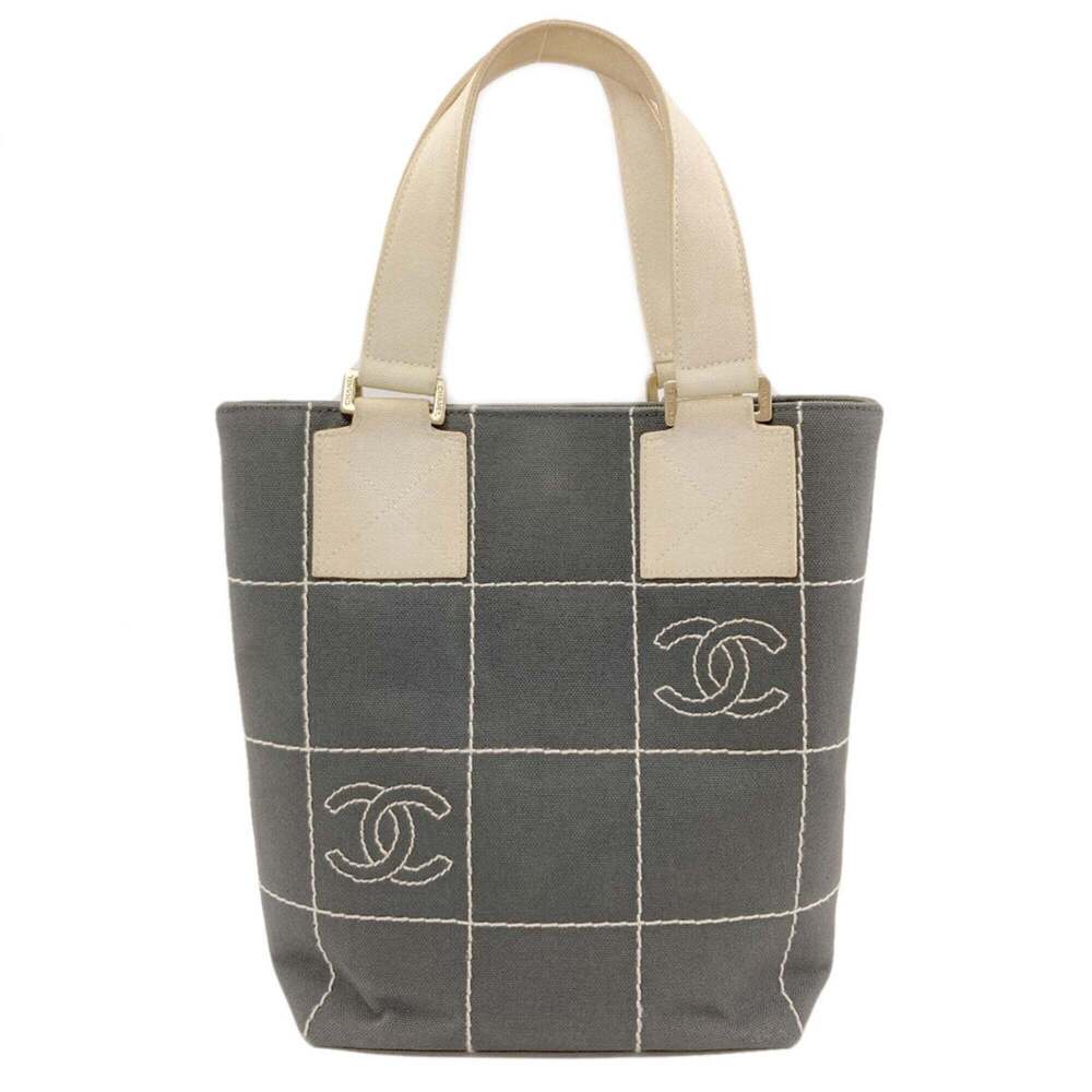 CHANEL White Canvas Bag